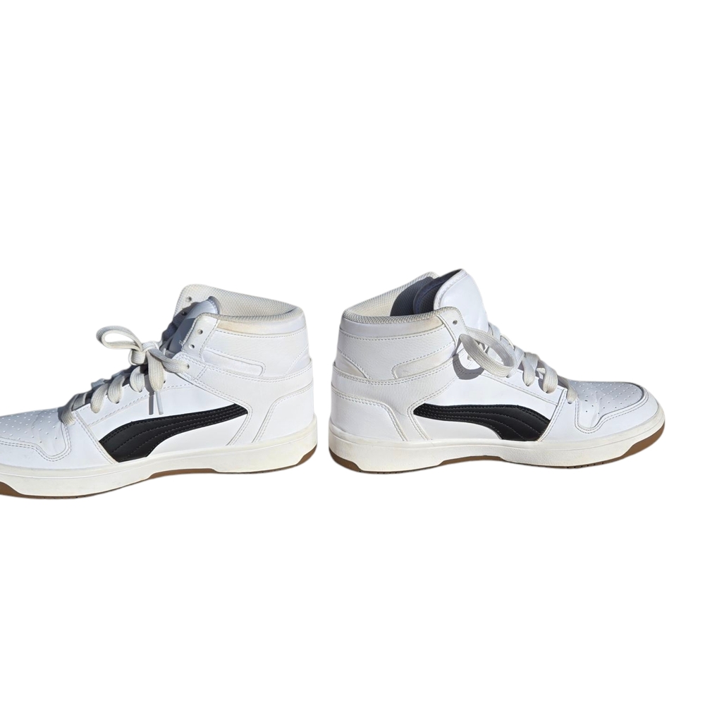 Puma Men's White and Black High-Top Sneakers